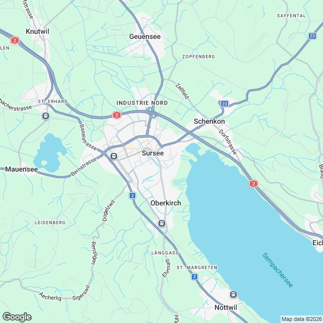 18 stilvolle Eigentumswohnungen in Sursee - Karte