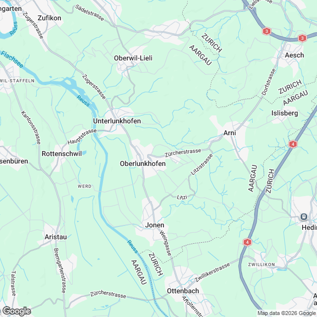 3 exklusive Eigentumswohnungen in Oberlunkhofen - Karte