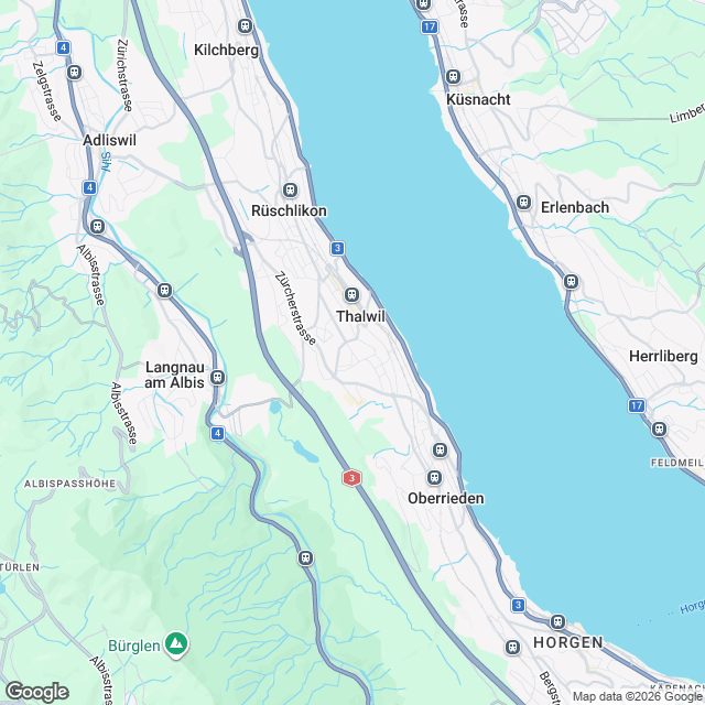 28 helle Mietwohnungen ab Sommer 2027 in Thalwil - Karte