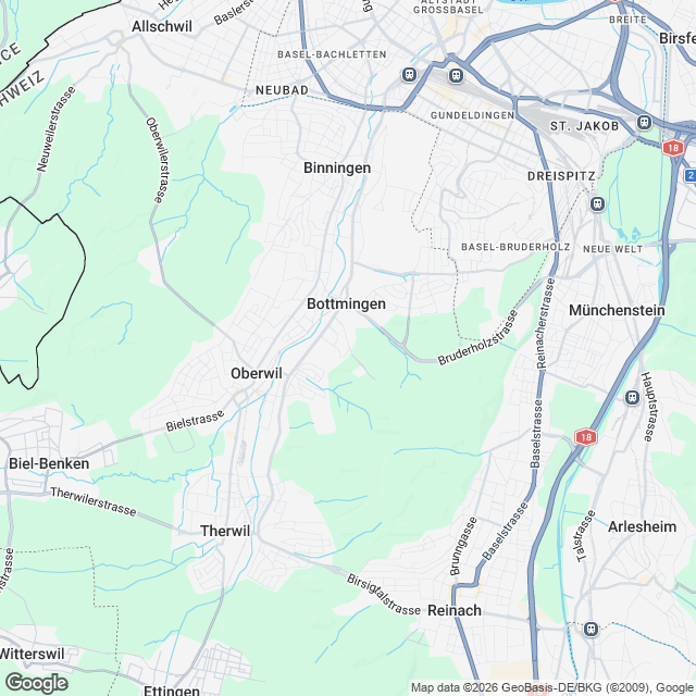 Hochwertige 4.5-Zimmer Mietwohnung in Bottmingen - Karte