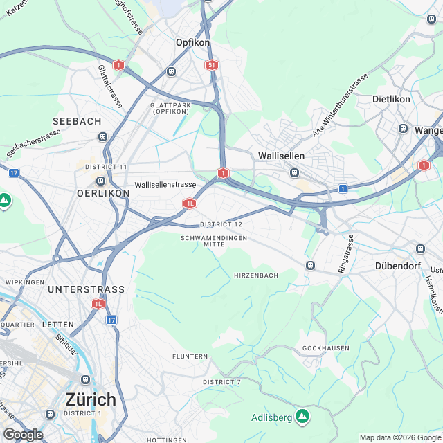 2-Zimmer-Mietwohnung ab Herbst 2027 in Zürich-Schwamendingen - Karte