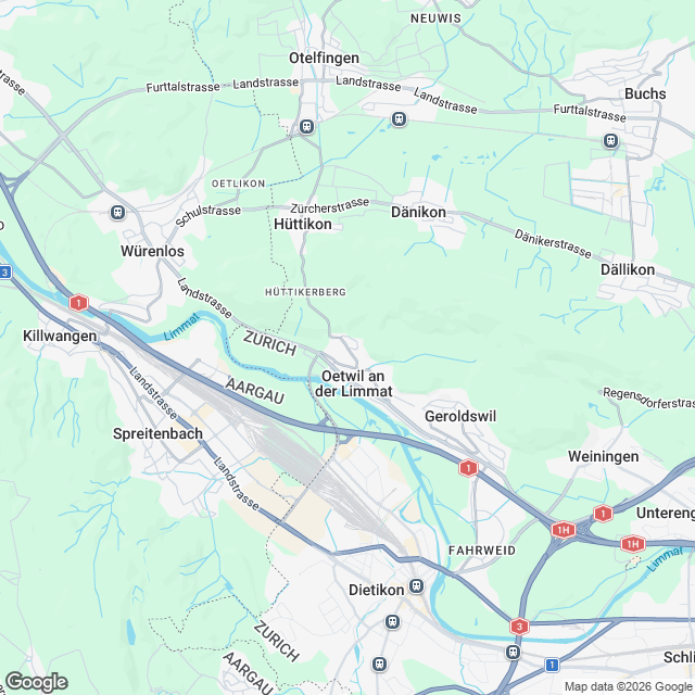 9 helle Eigentumswohnungen in Oetwil an der Limmat - Karte