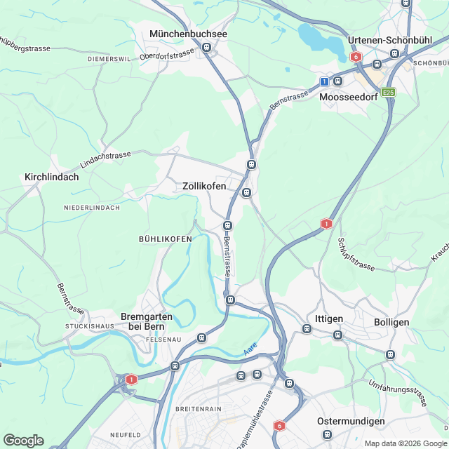 Ankündigung: Eigentumswohnungen in Zollikofen - Karte