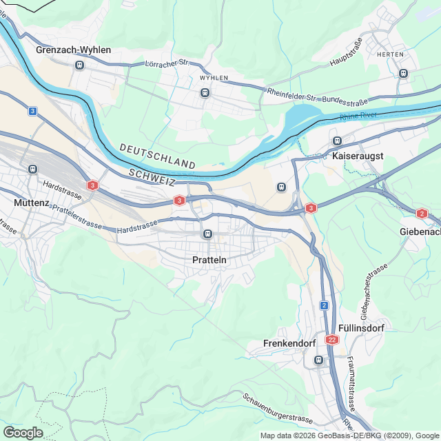 Neubau Mietwohnungen in Pratteln - Karte