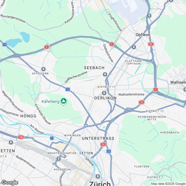 Ankündigung Neubauprojekt in Zürich-Oerlikon - Karte