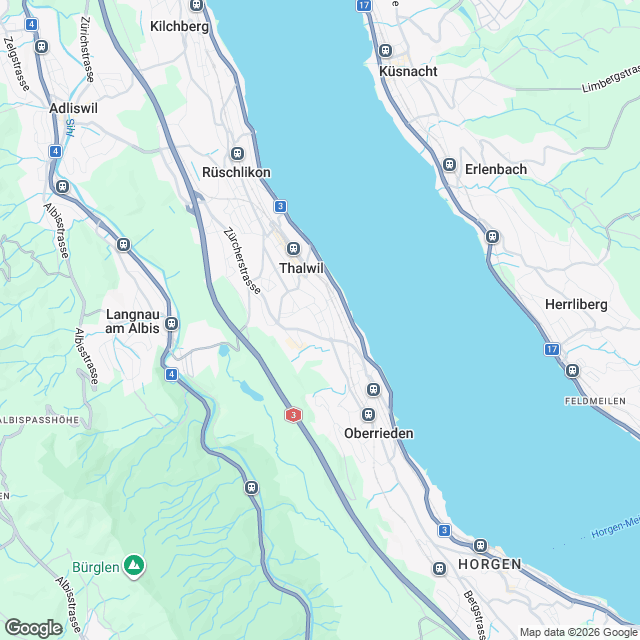 11 exklusive Eigentumswohnungen in Thalwil - Karte