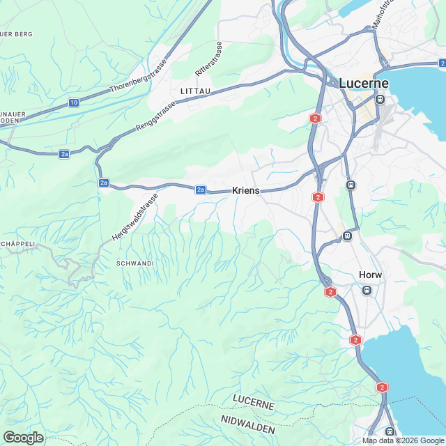 Exklusive 4.5-Zimmer Attikawohnung in Kriens - Karte
