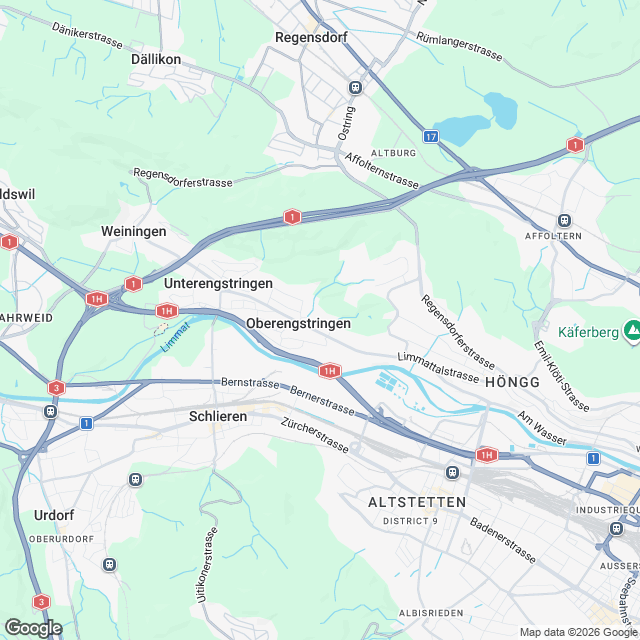 Eigentumswohnungen mit Aussicht in Oberengstringen - Karte