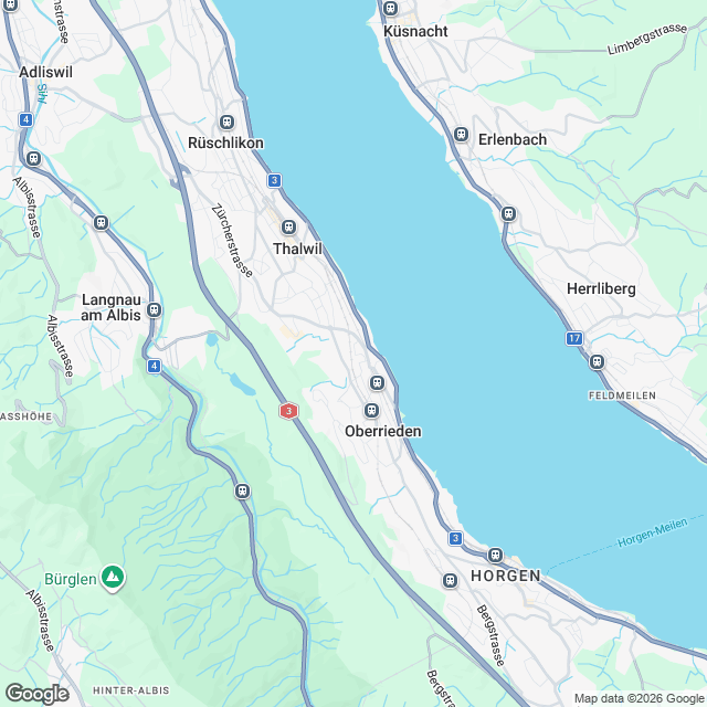 Neubauwohnungen mit See- und Alpenblick in Thalwil - Karte