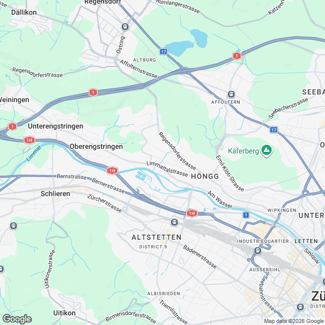 Ankündigung Neubauprojekt in Zürich-Höngg - Karte