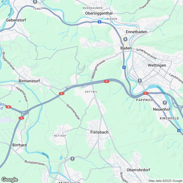 Attraktive 2.5-Zimmer-Mietwohnung in Baden-Dättwil - Karte
