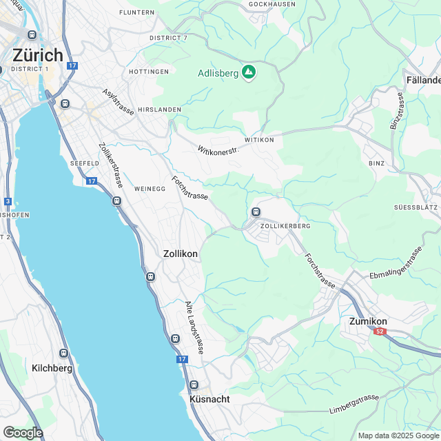 Ankündigung 7 Eigentumswohnungen in Zollikon - Karte