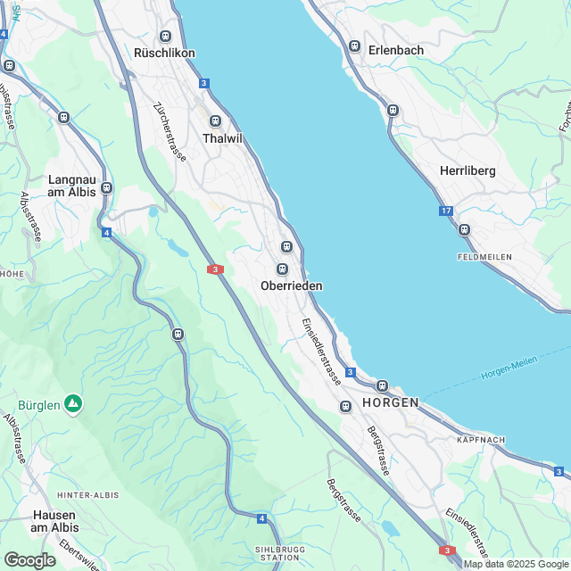 Ankündigung Neubau 1 MFH und 2 EFH in Oberrieden - Karte