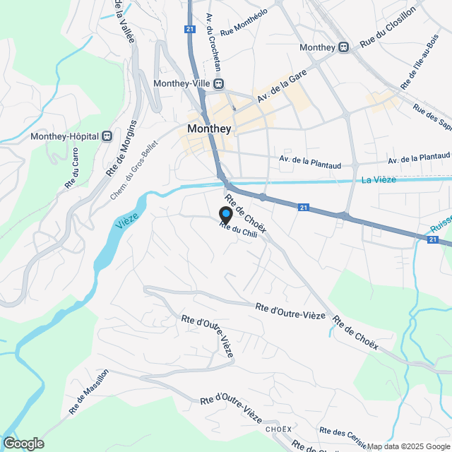 Projet unique sur les hauteurs de Monthey, dans un quartier de villas - Karte