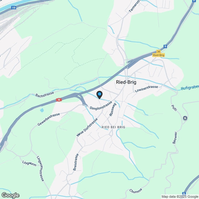 Idyllisches Wohnen mit Bergpanorama in Ried-Brig - Karte