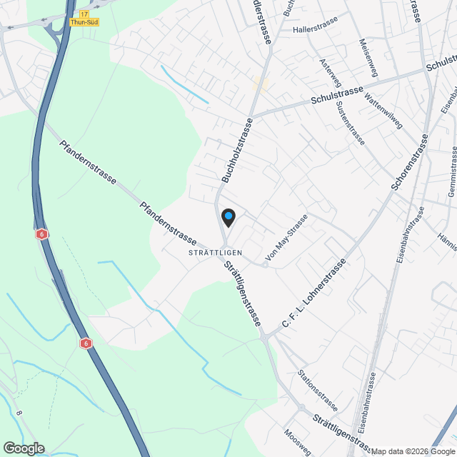 Attikawohnung im ländlichen Stadtteil von Thun - Karte