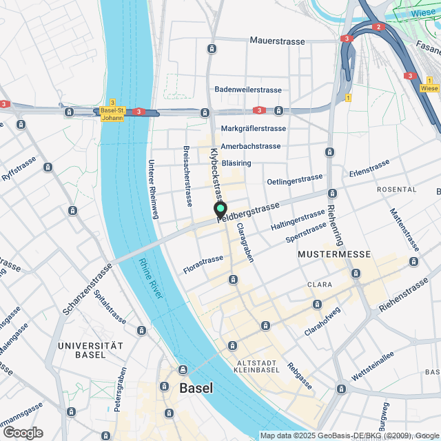 Sanierte 2.5-Zimmerwohnung an der Feldbergstrasse - Karte