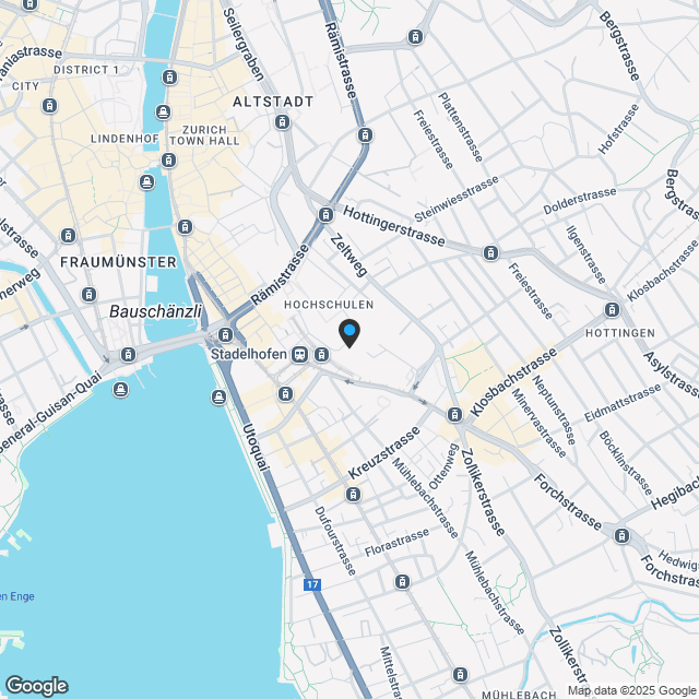 4 stilvolle Einfamilienhäuser in Zürich zum Kauf - Karte