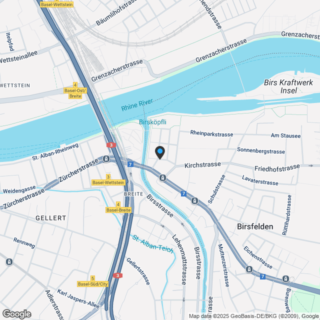 Exklusive Attika Wohnung mit sep. Studio, Dachgarten und Panoramablick in Birsfelden - Karte