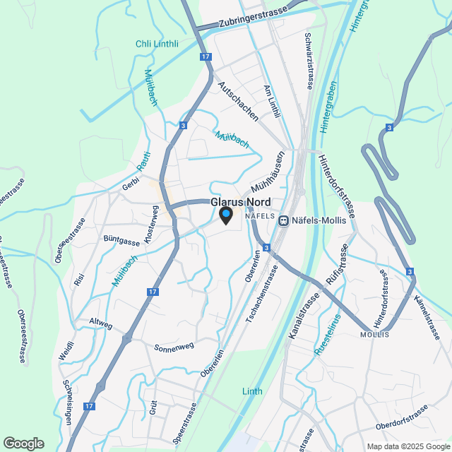 Wohnsiedlung Bachdörfli - Näfels - Karte