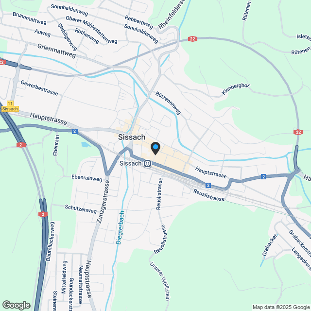 Neubau - Attraktive und moderne 3 1/2-Zimmer-Gartenwohnung im Zentrum von Sissach - Karte