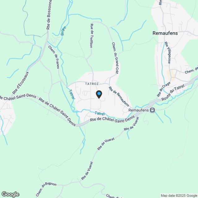 Letzte neuere Doppelvilla in Tatroz, Gemeinde Attalens - Karte