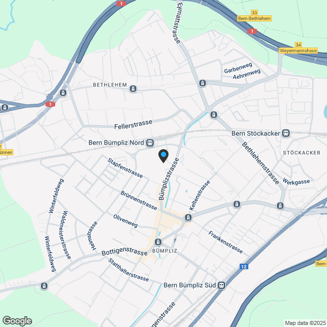 Moderne 5.5-Zimmer-Wohnung mit Balkon und Garage in Bern Bümpliz - Karte