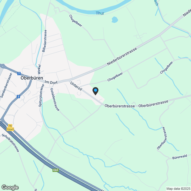 Im Obstgarten, 9245 Oberbüren, auf dem Land und trotzdem nah der Stadt - Karte