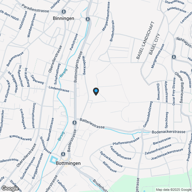 Exklusive und moderne Gartenwohnung mit unverbaubarer Aussicht auf Binningen - W3 - Karte