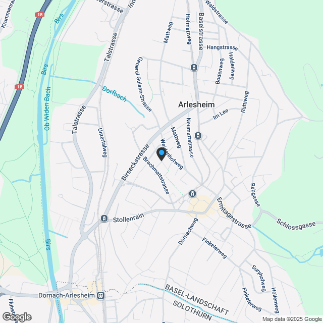 Helle und grosszügige 4.5 Zi-Wohnung an schöner Lage in Arlesheim_W2_1.OG - Karte