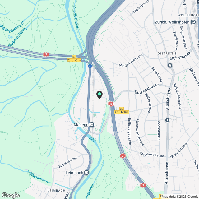 Manegghof - 1.5-Zimmer-Mietwohnung im Süden von Zürich - Karte