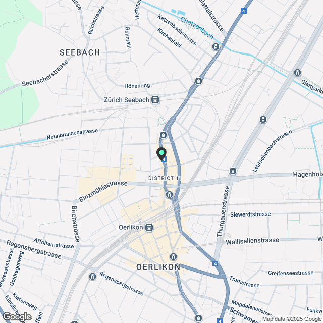 ERSTVERMIETUNG: 2.5-Zimmer Wohnung an bester Lage in Oerlikon - Karte