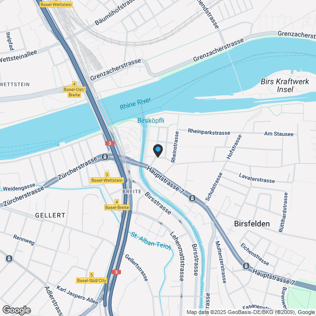 Exklusive Attika Wohnung mit sep. Studio, Dachgarten und Panoramablick in Birsfelden - Karte