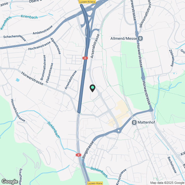 ? Superbes möbliertes Zimmer zur Miete in Kriens – Moderne Residenz mit Fitnessraum & Co-Living-Bereich ? - Karte