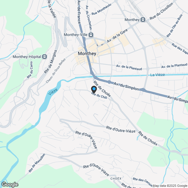 Einzigartiges Projekt auf den Höhen von Monthey, in einem Villenviertel - Karte