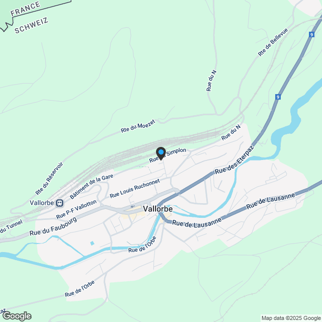 Villa angrenzend an Vallorbe - Promotion Villas Horizons - Karte