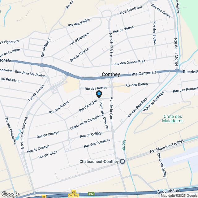 Splendide attique neuf 4 pièces à Conthey - Karte