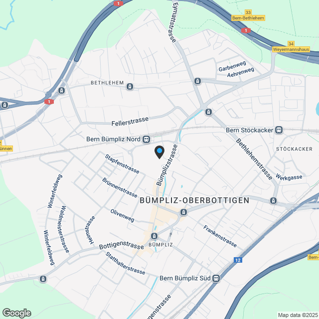 Moderne 5.5-Zimmer-Wohnung mit Balkon und Garage in Bern Bümpliz - Karte