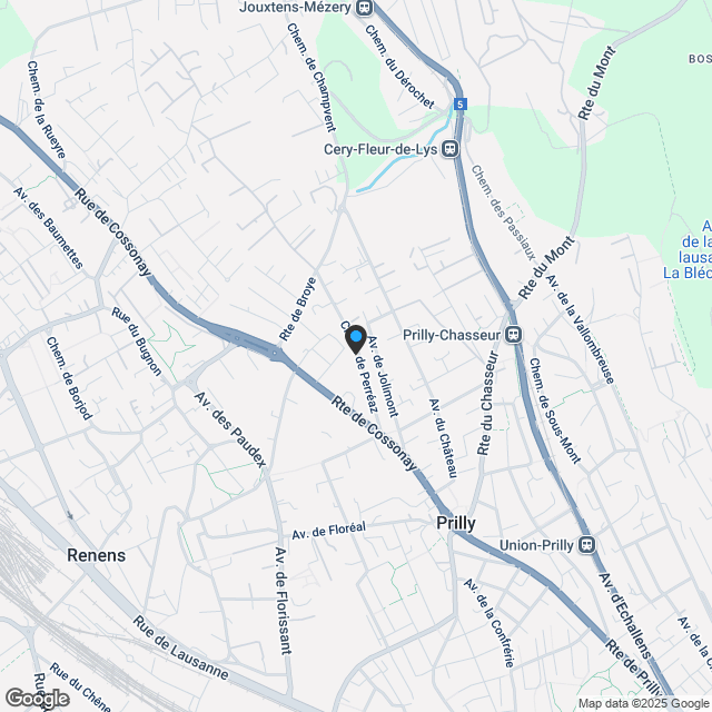 Zwei Schritte vom Zentrum von Prilly - Karte