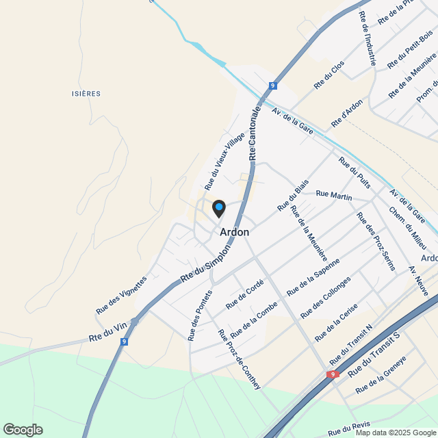 Die Verdelets - Neuwagen im Zentrum des alten Dorfes Ardon - Karte
