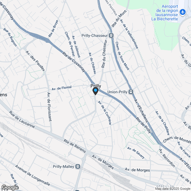 Neue Minergie-Wohnung mit 3,5 Zimmern und 93 m2, mit Blick auf den See und Balkon in Prilly - Karte