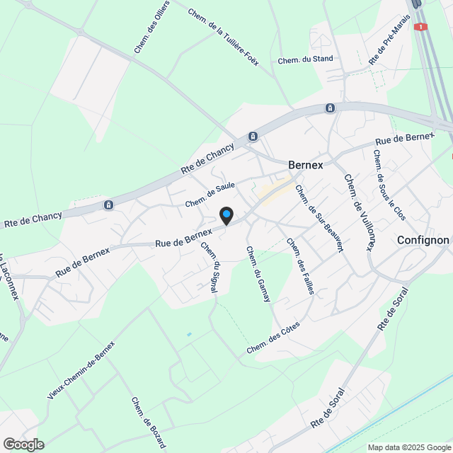 Verkaufsförderung "Les Ecureuils" zwischen Stadt und Land in Bernex - Karte