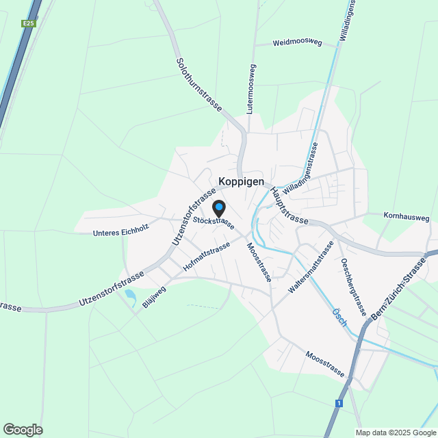 Einfamilienhaus Süd an der Stöckstrasse in Koppigen - Karte
