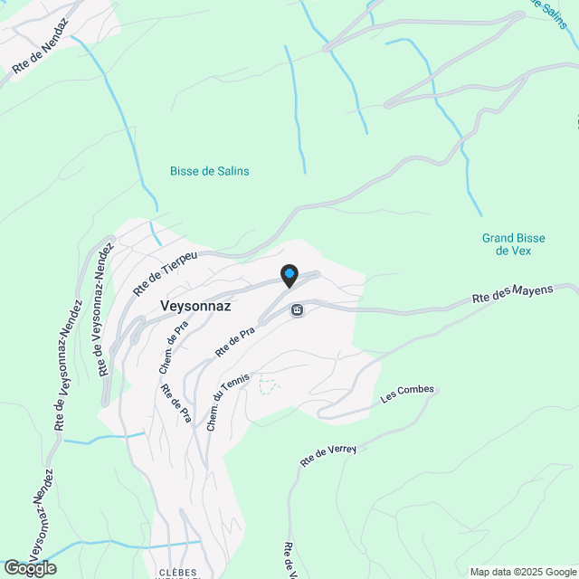 Dachgeschosswohnung mit 4.5 Zimmern in Veysonnaz mit Garten und 2 Parkplätzen - Karte