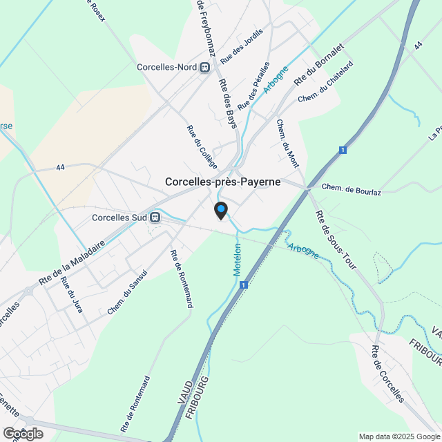 Reihenhäuser im Bau in Corcelles-près-Payerne - Karte