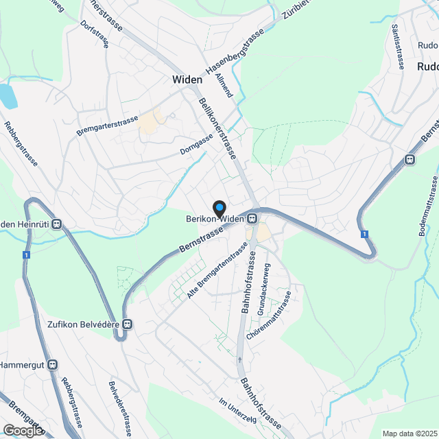 2½-Zimmer Obergeschosswohnung mit grossem Balkon in Berikon - Karte