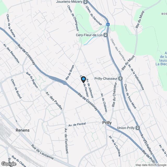 Zwei Schritte vom Zentrum von Prilly - Karte
