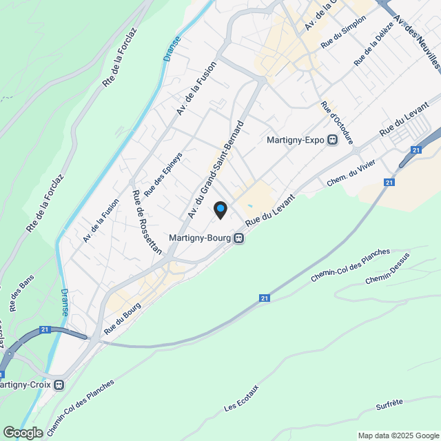 Wohnung mit 3.5 Zimmern in einem ruhigen Viertel von Martigny - Karte