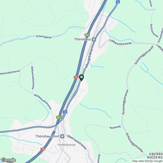 3.5-Zimmer-Wohnung mit Gartenanteil im Neubau an der Freiburgstrasse 915 in Thörishaus - Karte