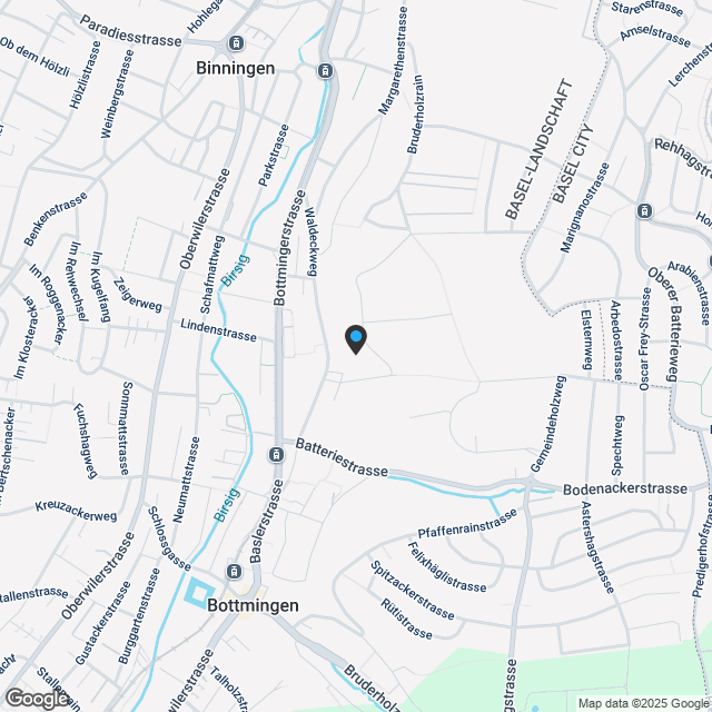 Exklusive und moderne Gartenwohnung mit unverbaubarer Aussicht auf Binningen - W3 - Karte